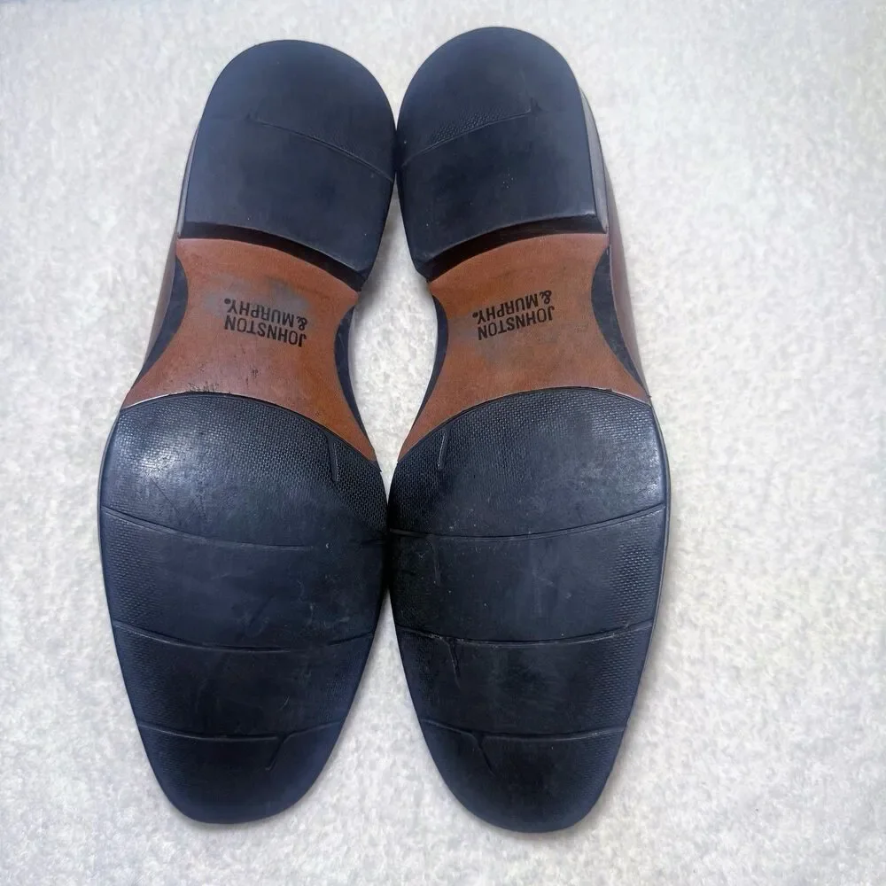 J. Murphy by Johnston & Murphy Men's Slip-On Cognac Loafers Tassel Size 9 1/3